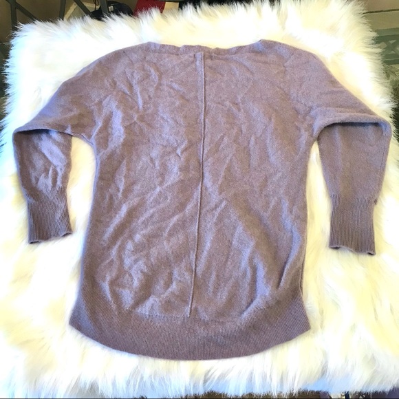 Knyt & Lynk 100% cashmere sweater seamless armpit sleeves smokey purple lavender - Picture 2 of 6